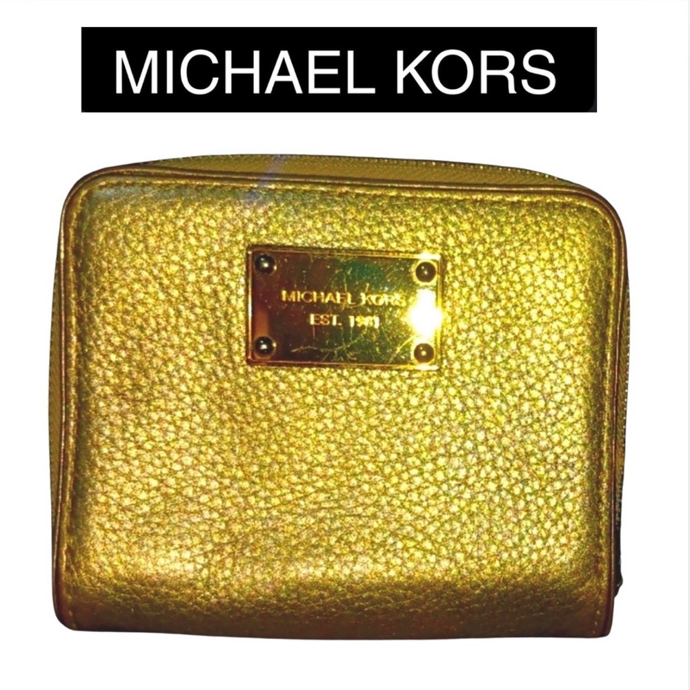 MICHAEL KORS Metallic Gold Wallet, EUC